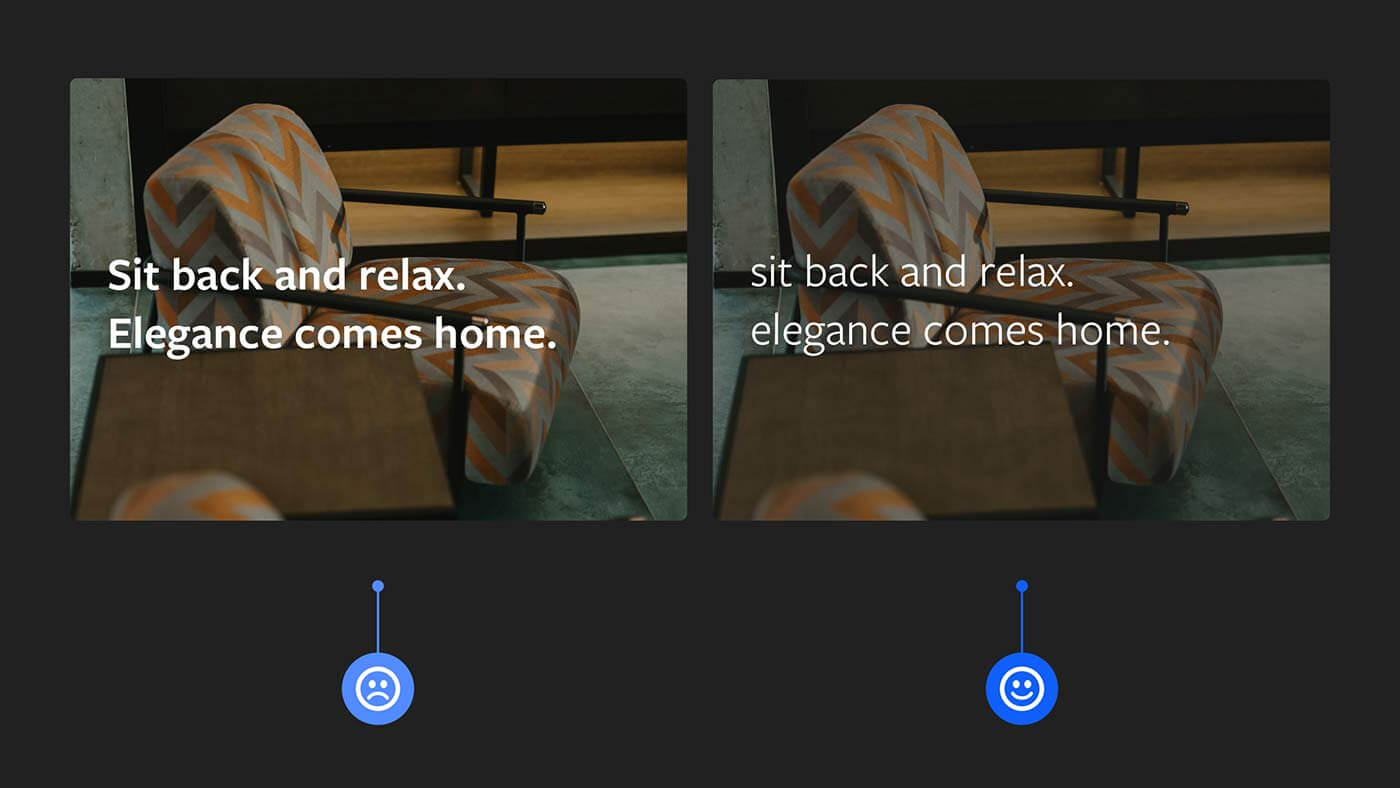 カジュアルな雰囲気は、小文字で表現した図
