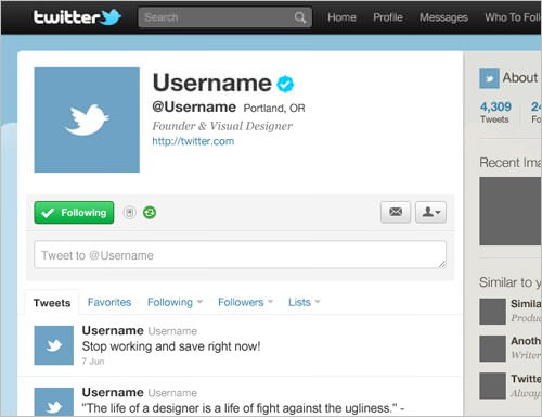 Twitterのインターフェースをパロディした無料psdテンプレート素材 Photoshopvip