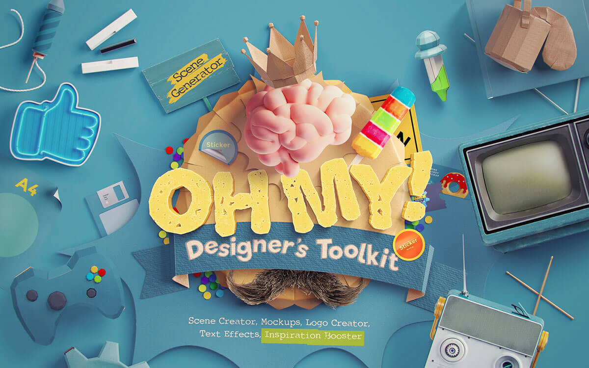 デザイナーの宝箱 商用可 1000個の限定デザイン素材 The Creative Designer S Colossal Treasure Chest Photoshopvip